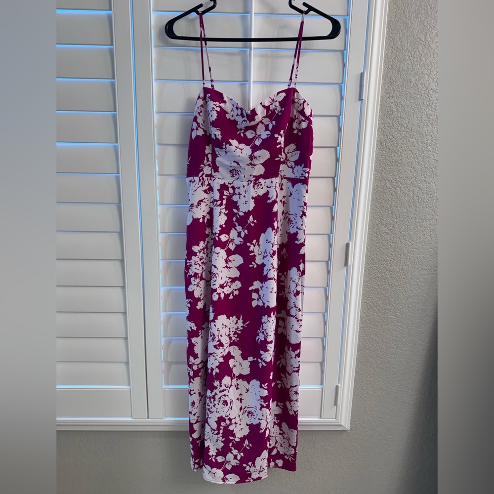 A&F Floral Pink and White Midi Dress